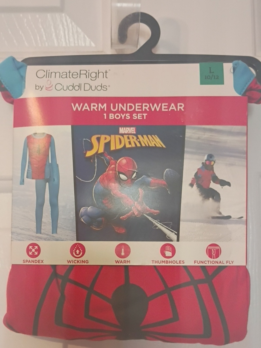 Cuddl Duds Marvel Spider-Man Red Warm Underwear Set - Boys